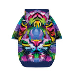 Colorful Tiger Portrait Print Dog Zip Up Hoodie