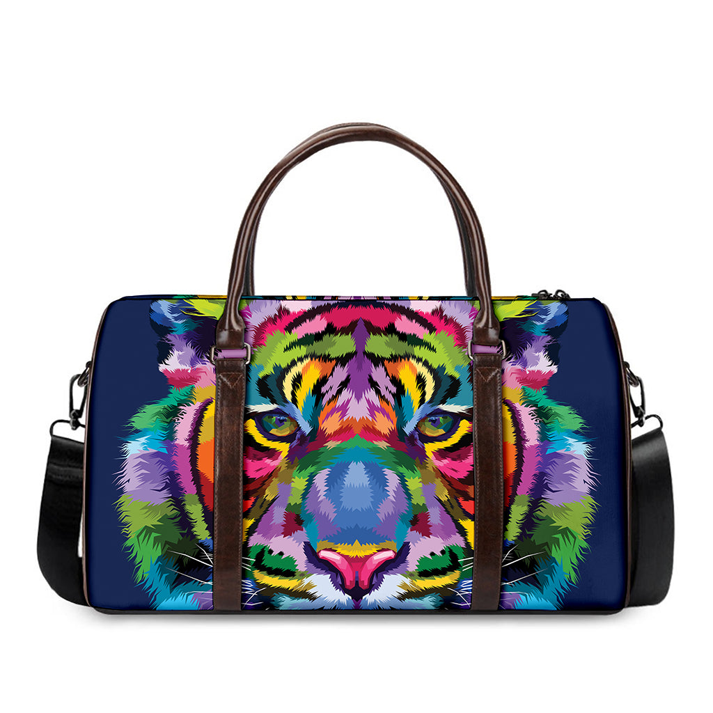 Colorful Tiger Portrait Print Duffle Bag
