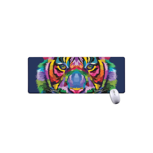 Colorful Tiger Portrait Print Extended Mouse Pad
