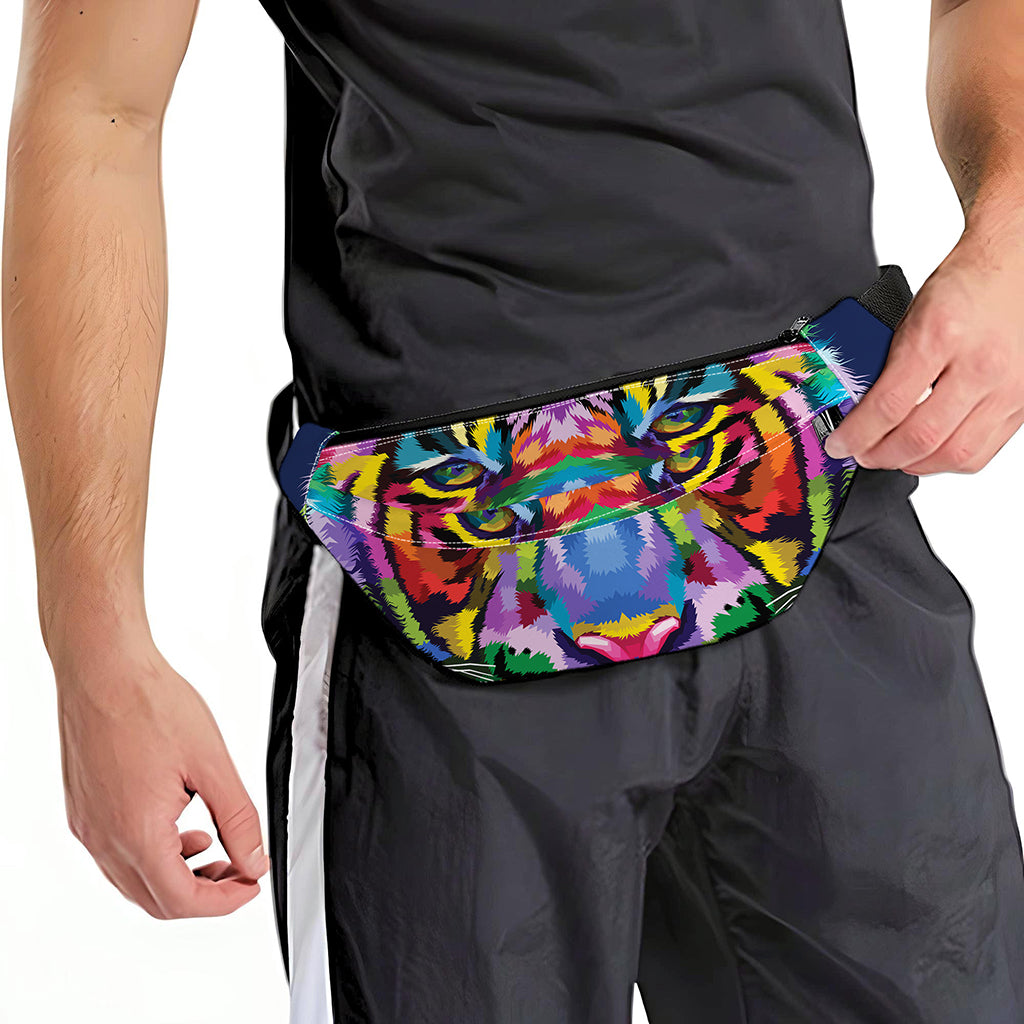 Colorful Tiger Portrait Print Fanny Pack
