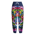 Colorful Tiger Portrait Print Fleece Lined Knit Pants