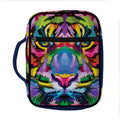 Colorful Tiger Portrait Print Front Pocket Bible Bag