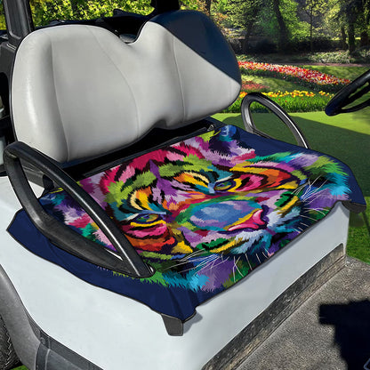 Colorful Tiger Portrait Print Golf Cart Seat Cover
