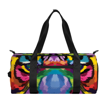 Colorful Tiger Portrait Print Gym Bag
