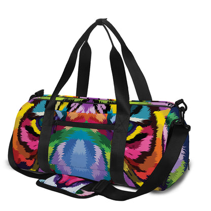 Colorful Tiger Portrait Print Gym Bag