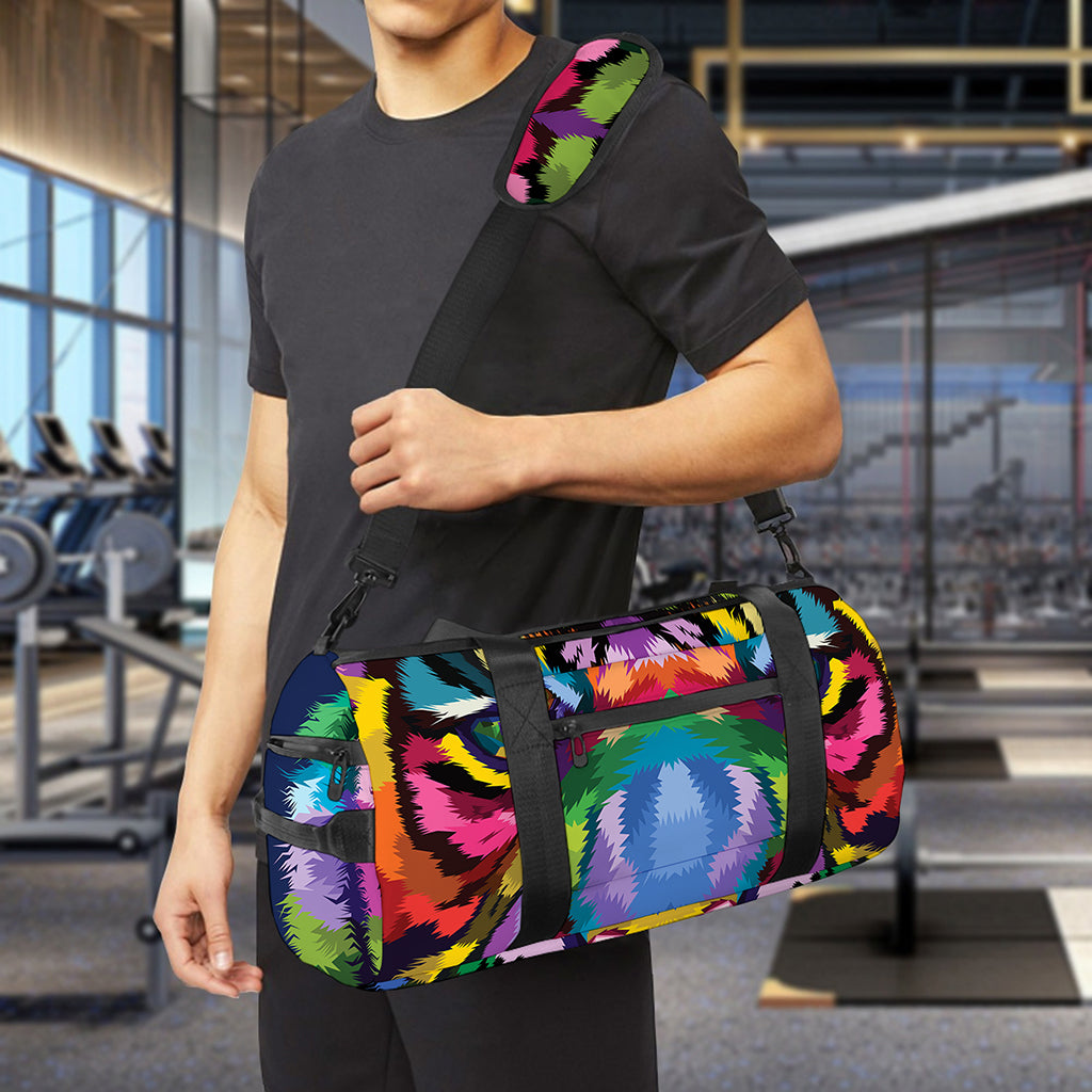 Colorful Tiger Portrait Print Gym Bag