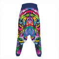 Colorful Tiger Portrait Print Hammer Pants
