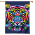 Colorful Tiger Portrait Print House Flag