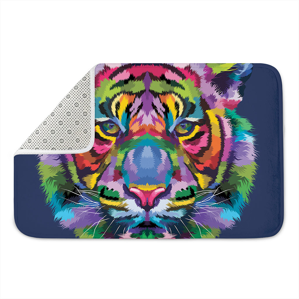 Colorful Tiger Portrait Print Indoor Door Mat