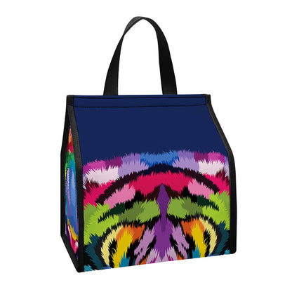 Colorful Tiger Portrait Print Insulated Lunch Tote