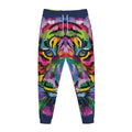 Colorful Tiger Portrait Print Jogger Pants