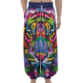 Colorful Tiger Portrait Print Lantern Pants