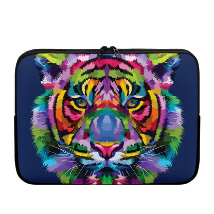 Colorful Tiger Portrait Print Laptop Sleeve
