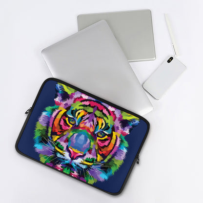 Colorful Tiger Portrait Print Laptop Sleeve