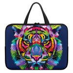 Colorful Tiger Portrait Print Laptop Sleeve With Handle