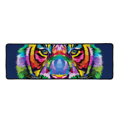 Colorful Tiger Portrait Print Long Kitchen Mat