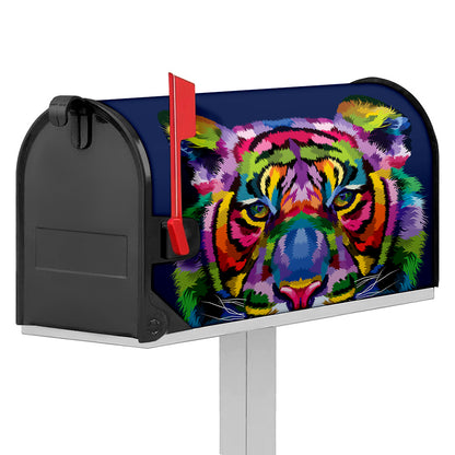 Colorful Tiger Portrait Print Mailbox Cover