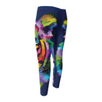 Colorful Tiger Portrait Print Men's Compression Pants
