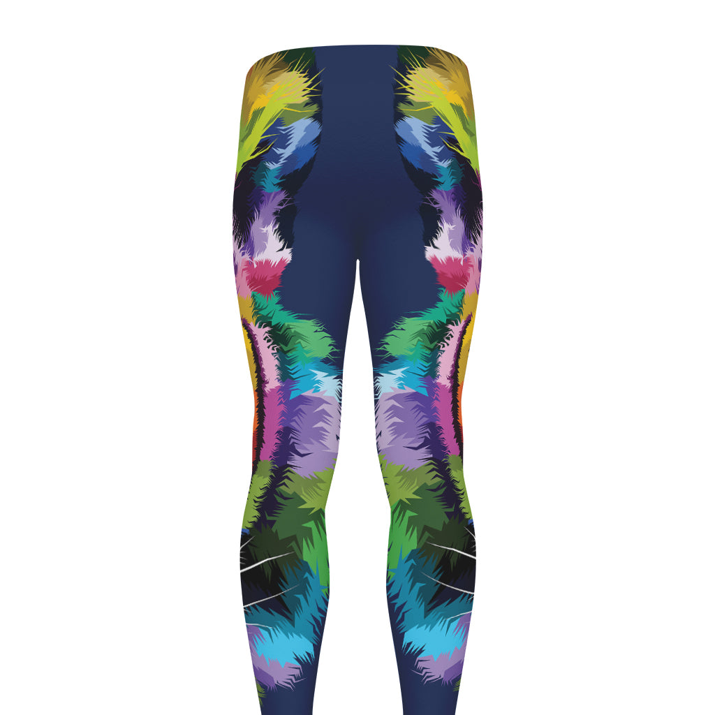 Colorful Tiger Portrait Print Men's leggings