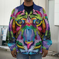 Colorful Tiger Portrait Print Men's Shirt Jacket