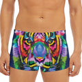 Colorful Tiger Portrait Print Men's Short Boxer Briefs
