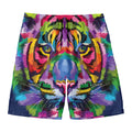Colorful Tiger Portrait Print Men's Swim Trunks