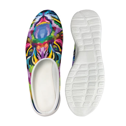 Colorful Tiger Portrait Print Mesh Casual Shoes
