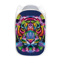 Colorful Tiger Portrait Print Mesh Laundry Hamper