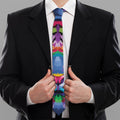 Colorful Tiger Portrait Print Necktie