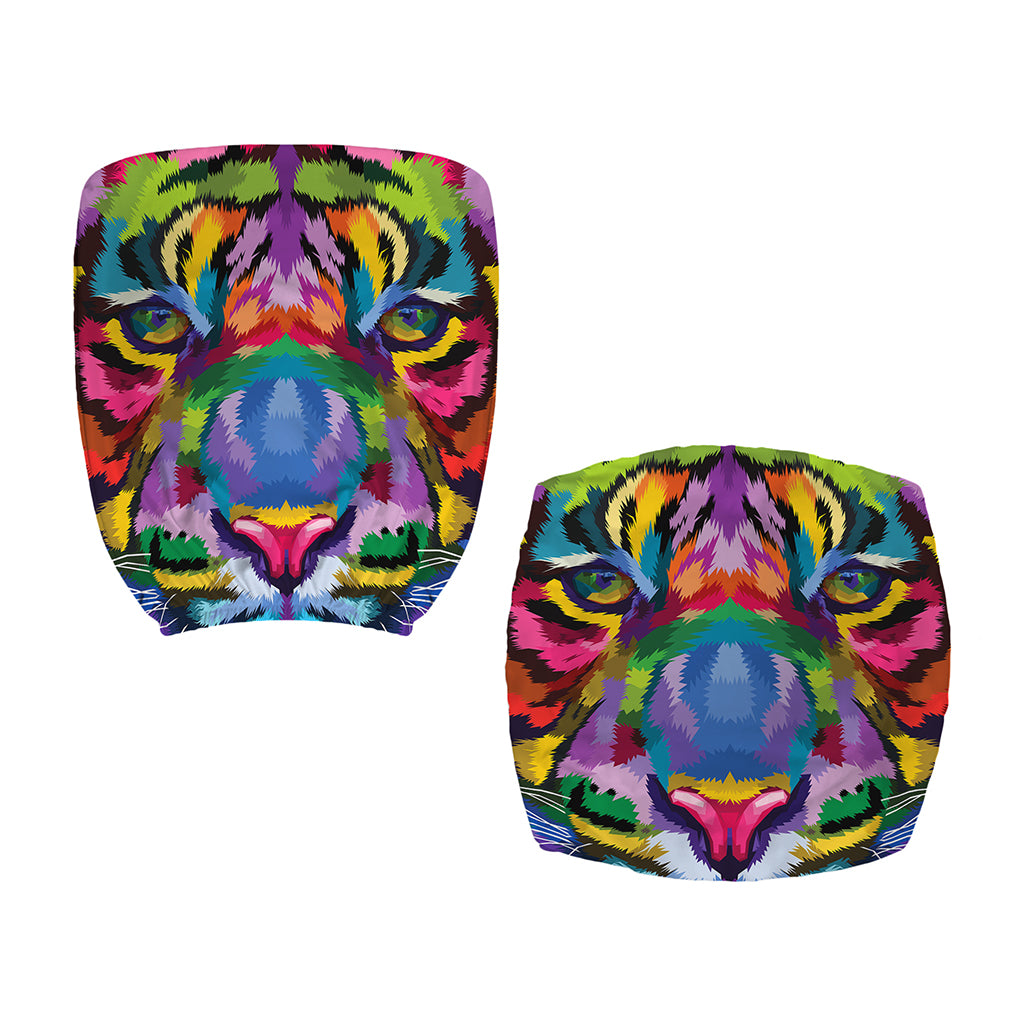 Colorful Tiger Portrait Print Office Chair Cover