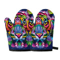 Colorful Tiger Portrait Print Oven Mitts
