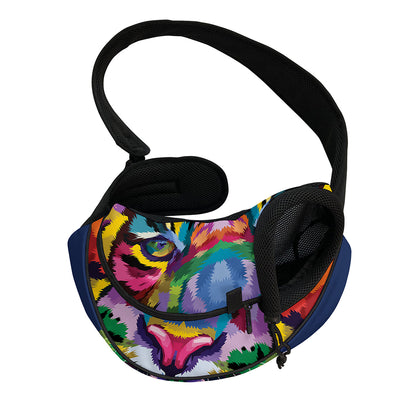 Colorful Tiger Portrait Print Pet Sling Carrier
