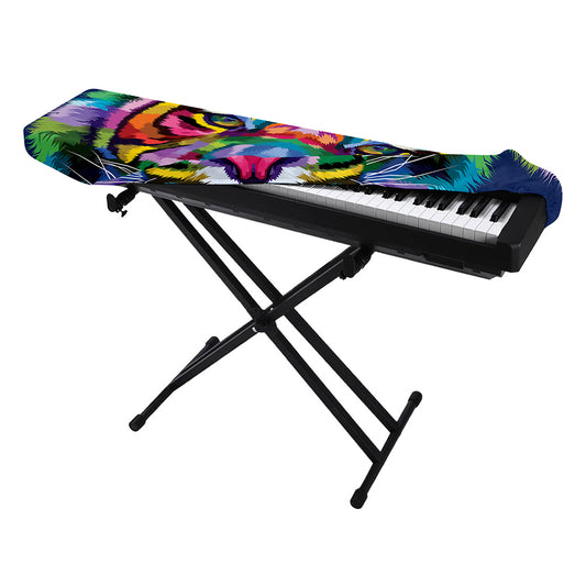 Colorful Tiger Portrait Print Piano Keyboard Cover