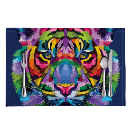 Colorful Tiger Portrait Print Placemat