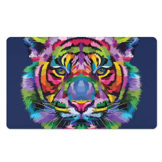 Colorful Tiger Portrait Print Polyester Doormat