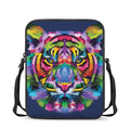 Colorful Tiger Portrait Print Rectangular Crossbody Bag