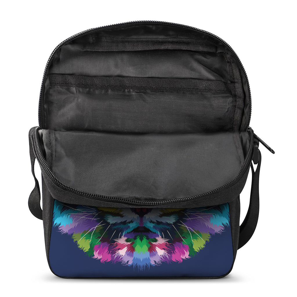 Colorful Tiger Portrait Print Rectangular Crossbody Bag