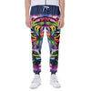 Colorful Tiger Portrait Print Scuba Joggers