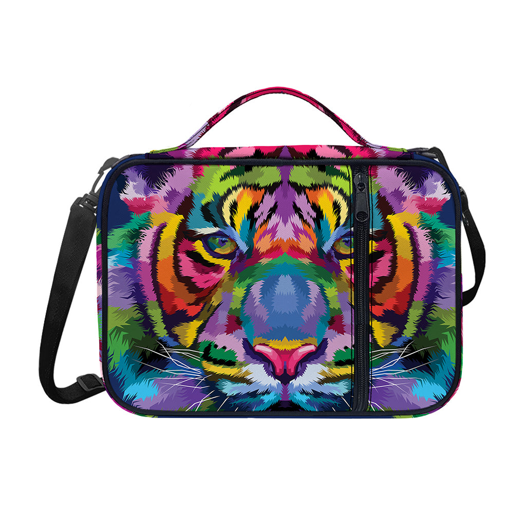 Colorful Tiger Portrait Print Shoulder Strap Bible Bag
