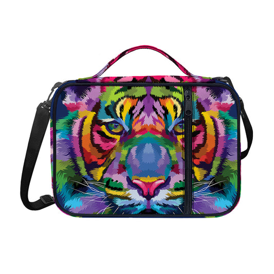 Colorful Tiger Portrait Print Shoulder Strap Bible Bag