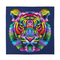 Colorful Tiger Portrait Print Silk Bandana