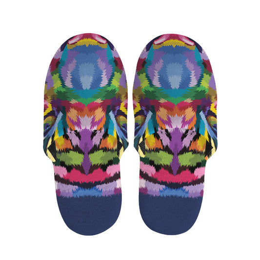 Colorful Tiger Portrait Print Slippers