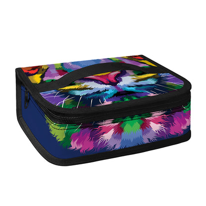 Colorful Tiger Portrait Print Small Lunch Bag