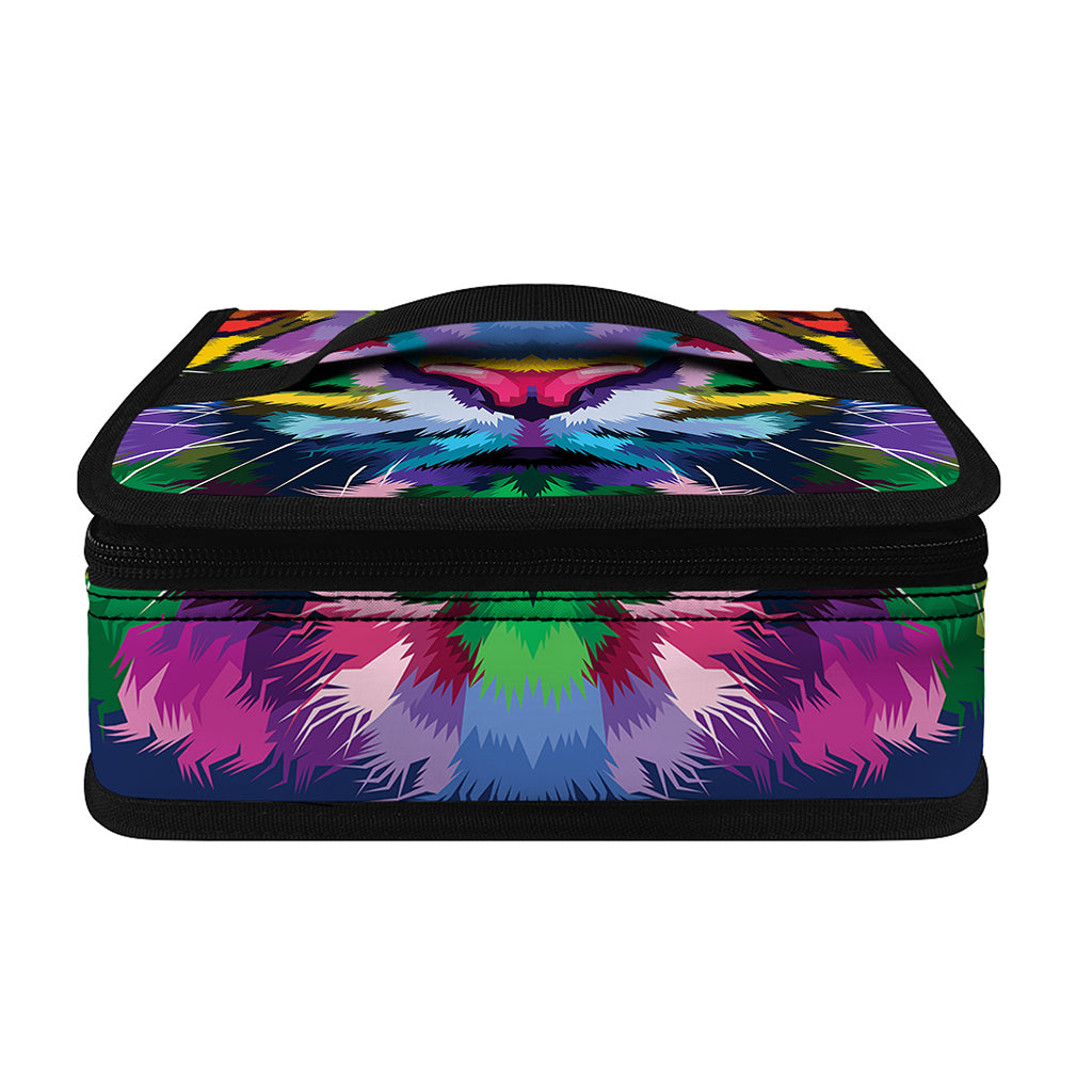 Colorful Tiger Portrait Print Small Lunch Bag