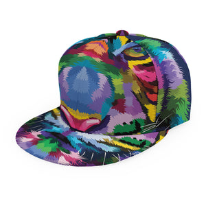 Colorful Tiger Portrait Print Snapback Cap