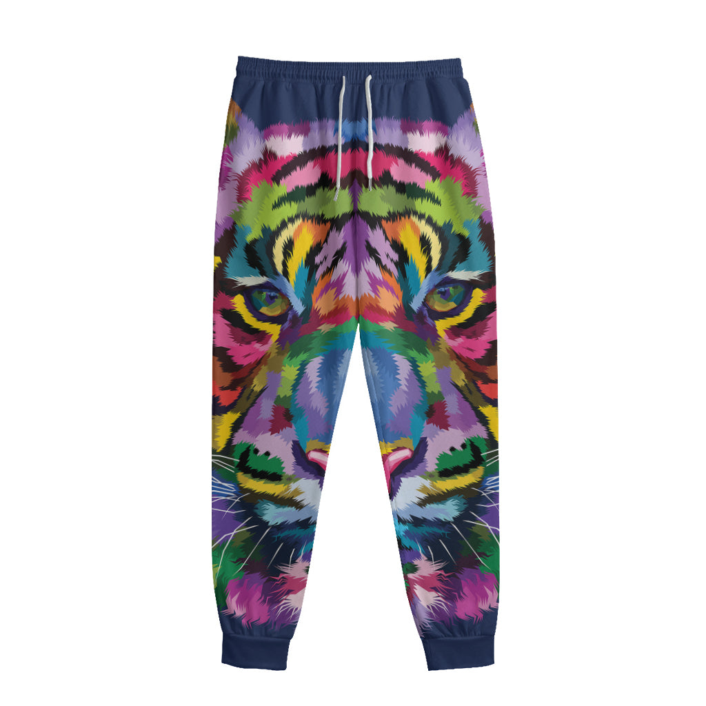 Colorful Tiger Portrait Print Sweatpants