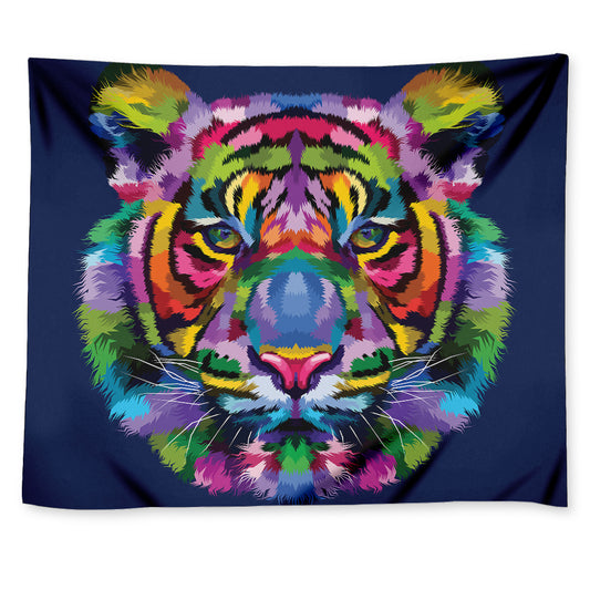 Colorful Tiger Portrait Print Tapestry