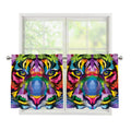Colorful Tiger Portrait Print Tier Curtains