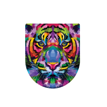 Colorful Tiger Portrait Print Toilet Lid Cover
