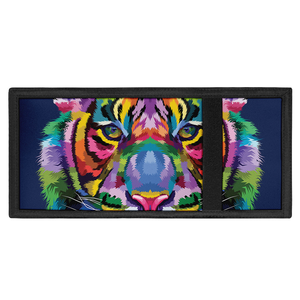 Colorful Tiger Portrait Print Trifold Wallet